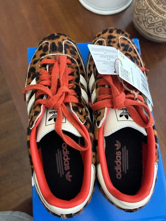 adidas Samba OG W Leopard Print Sneakers with Red Accents - Picture 3 of 5